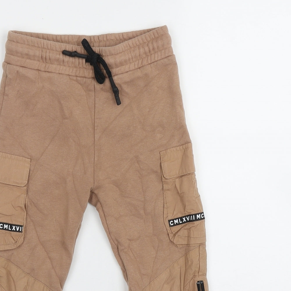 River Island Boys Brown  Cotton Jogger Trousers Size 5-6 Years  Regular