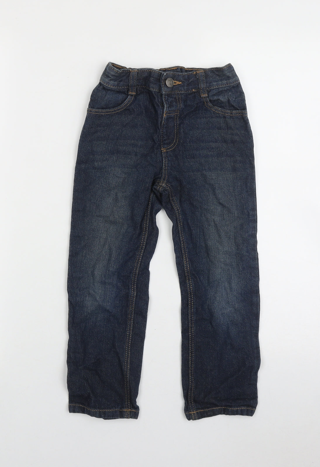 George Girls Blue  100% Cotton Straight Jeans Size 4-5 Years  Regular Zip