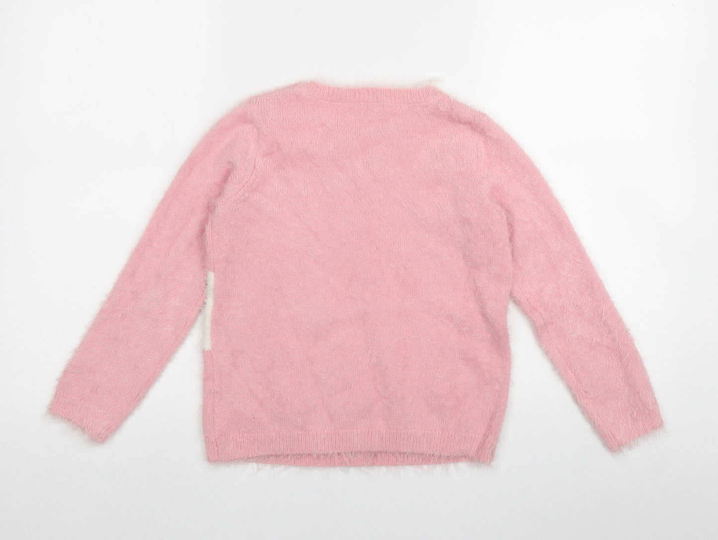 Monsoon Girls Pink Round Neck  Nylon Pullover Jumper Size 9-10 Years