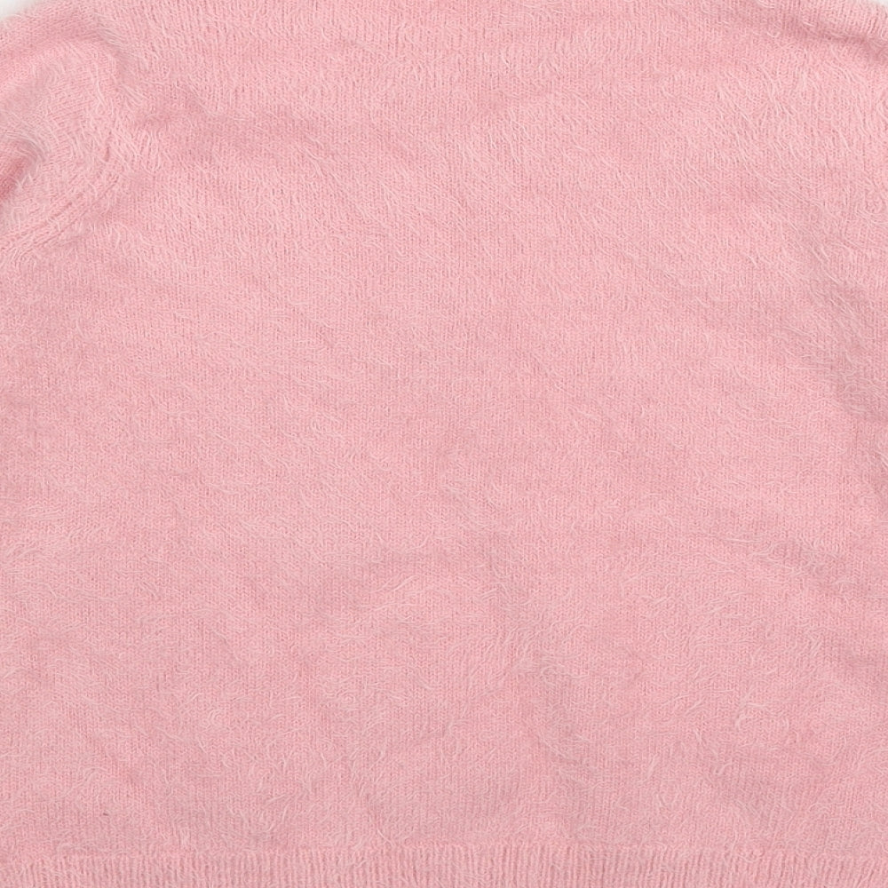 Monsoon Girls Pink Round Neck  Nylon Pullover Jumper Size 9-10 Years