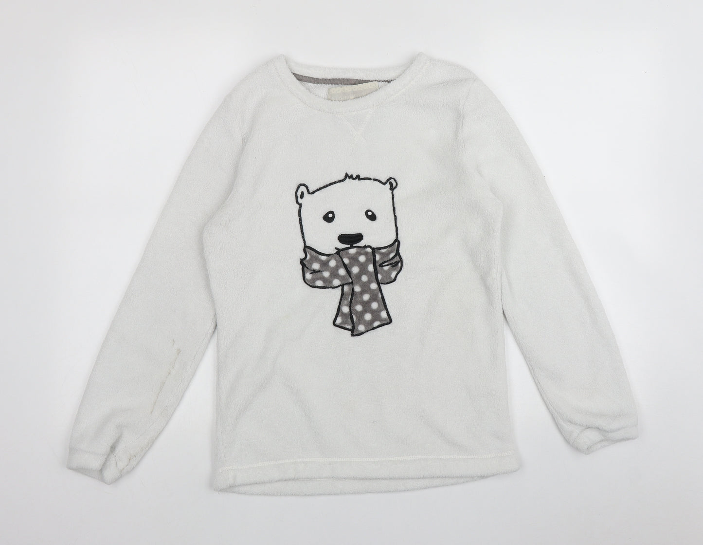 Preworn Womens Grey Solid Polyester Top Pyjama Top Size 8   - Bear