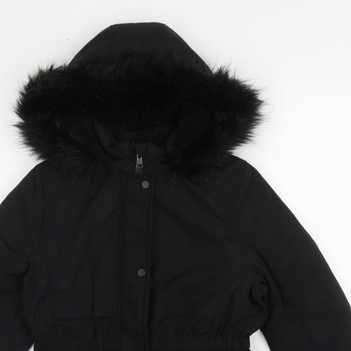 George Girls Black   Puffer Jacket Coat Size 9-10 Years  Zip