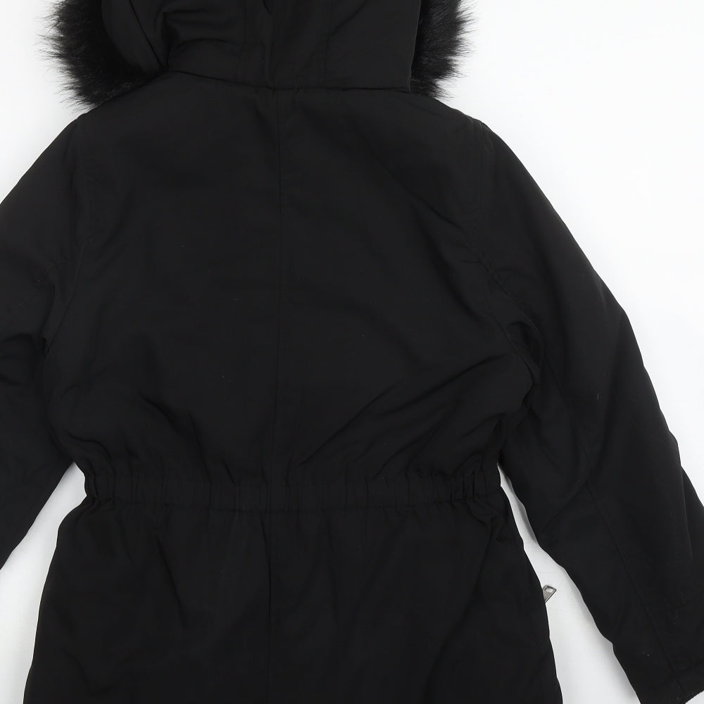 George Girls Black   Puffer Jacket Coat Size 9-10 Years  Zip