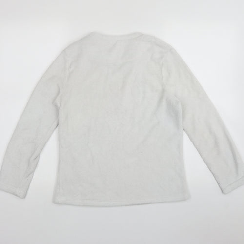 Preworn Womens Grey Solid Polyester Top Pyjama Top Size 2   - Christmas 'Elfie Selfie'