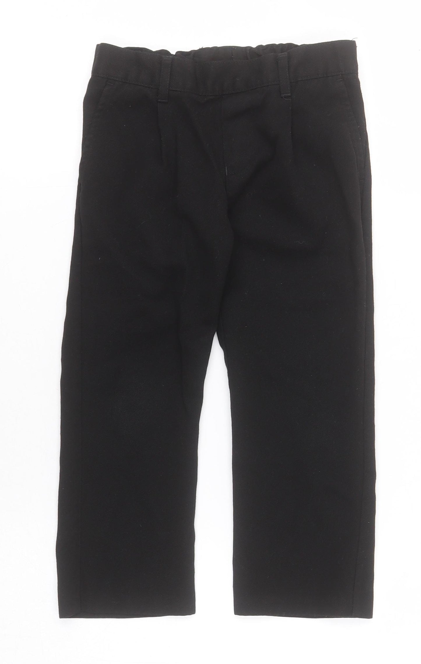F&F Boys Black  Polyester Dress Pants Trousers Size 3-4 Years  Regular Pullover - School