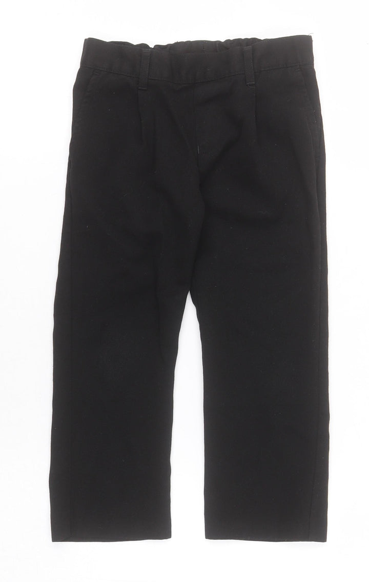 F&F Boys Black  Polyester Dress Pants Trousers Size 3-4 Years  Regular Pullover - School