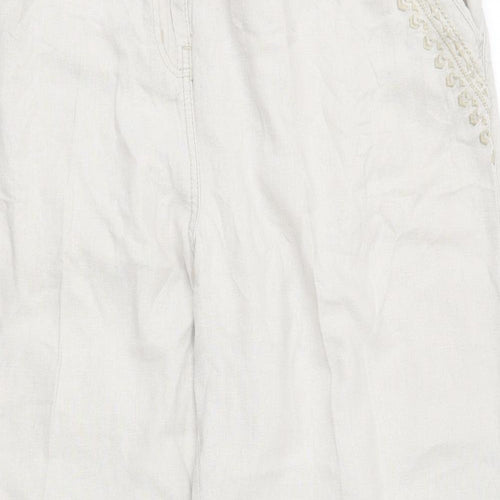 Geroge Womens Beige  Linen Trousers  Size 20 L26 in Regular Zip