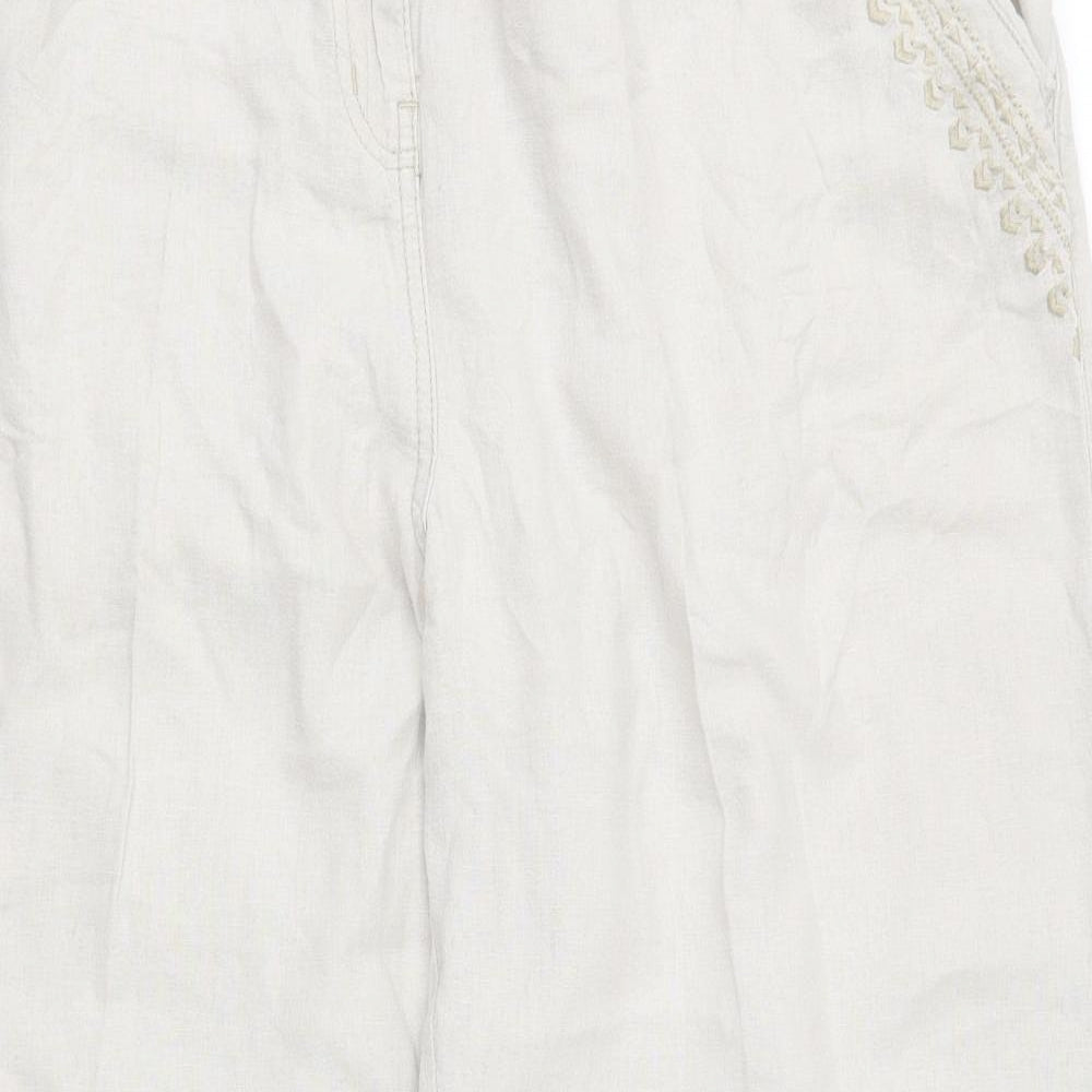Geroge Womens Beige  Linen Trousers  Size 20 L26 in Regular Zip