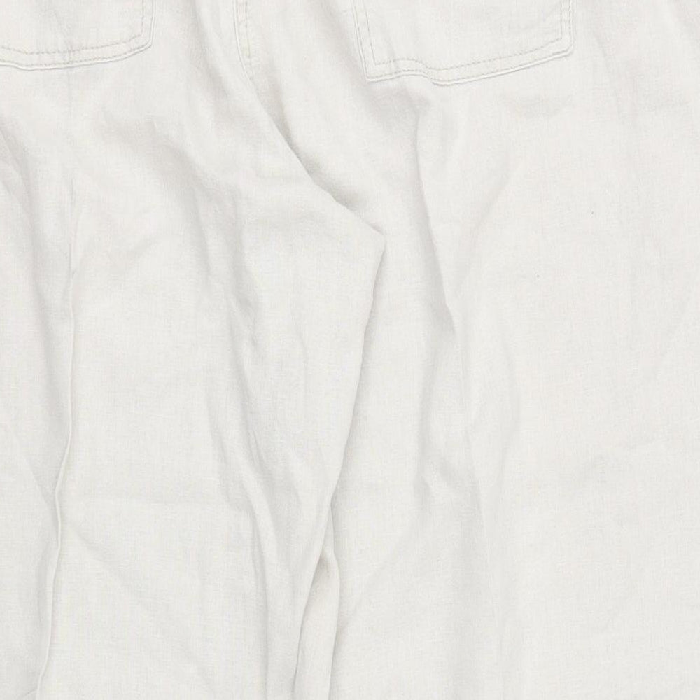 Geroge Womens Beige  Linen Trousers  Size 20 L26 in Regular Zip