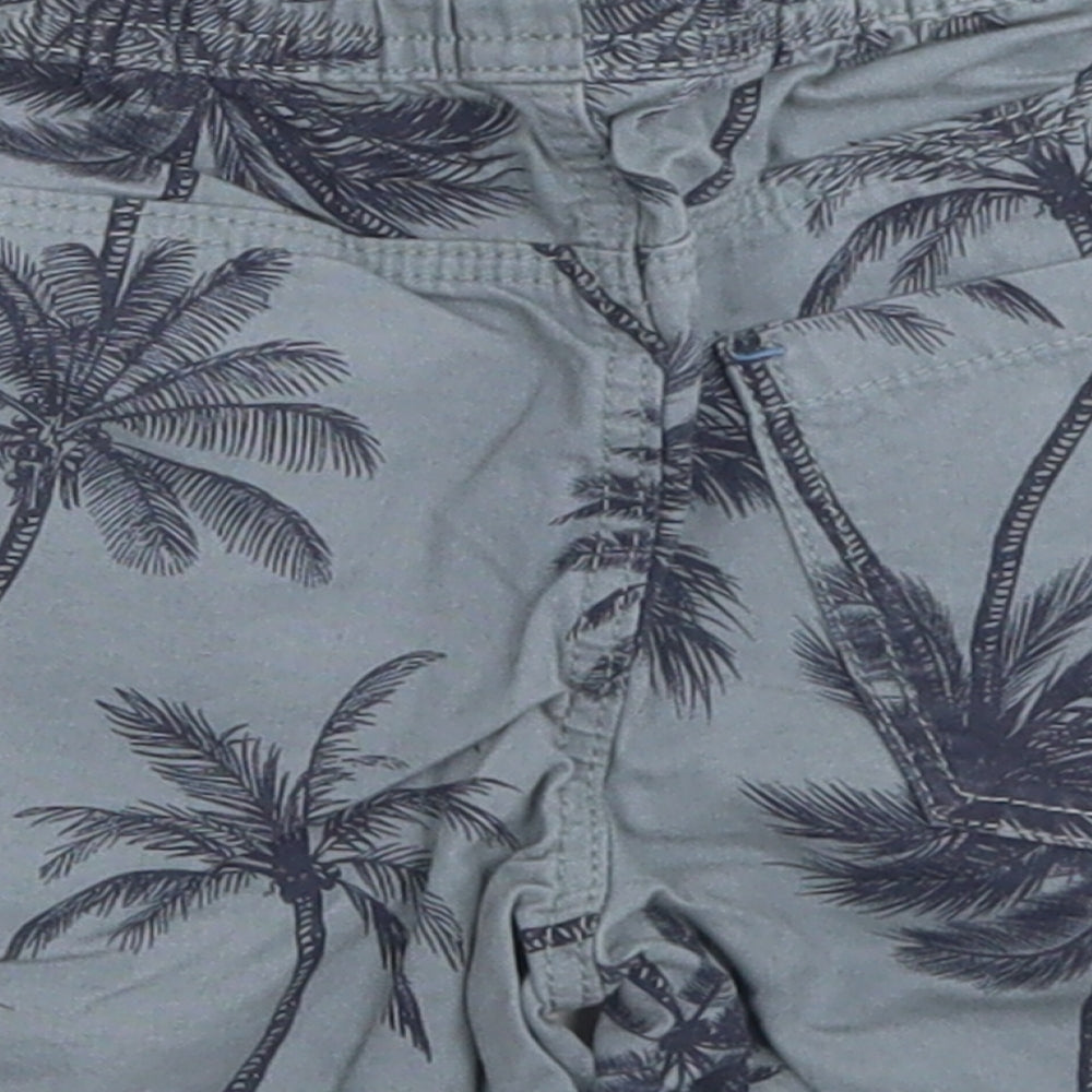 Denim Co Boys Grey Floral Cotton Chino Shorts Size 2-3 Years  Regular Drawstring - Palm Trees