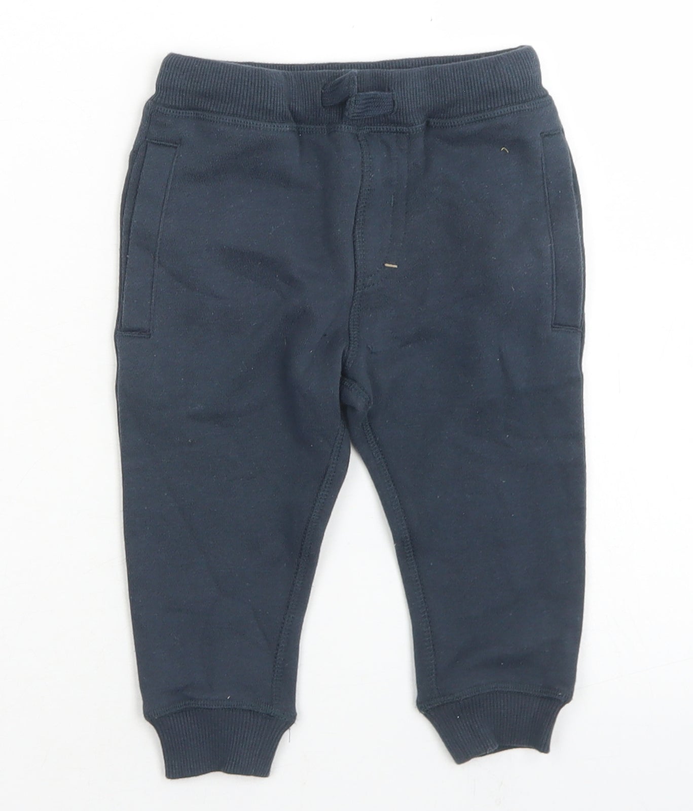 Very Boys Blue  Cotton Jogger Trousers Size 12-18 Months  Drawstring