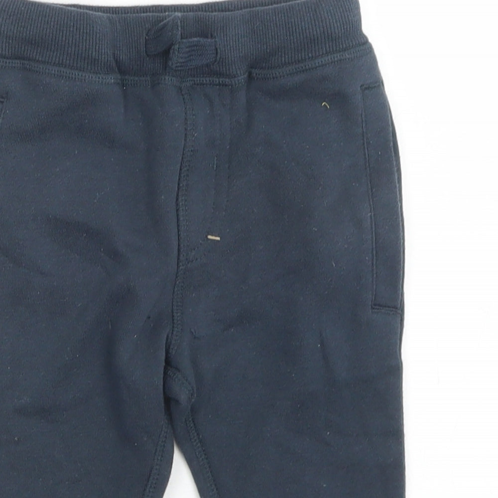 Very Boys Blue  Cotton Jogger Trousers Size 12-18 Months  Drawstring