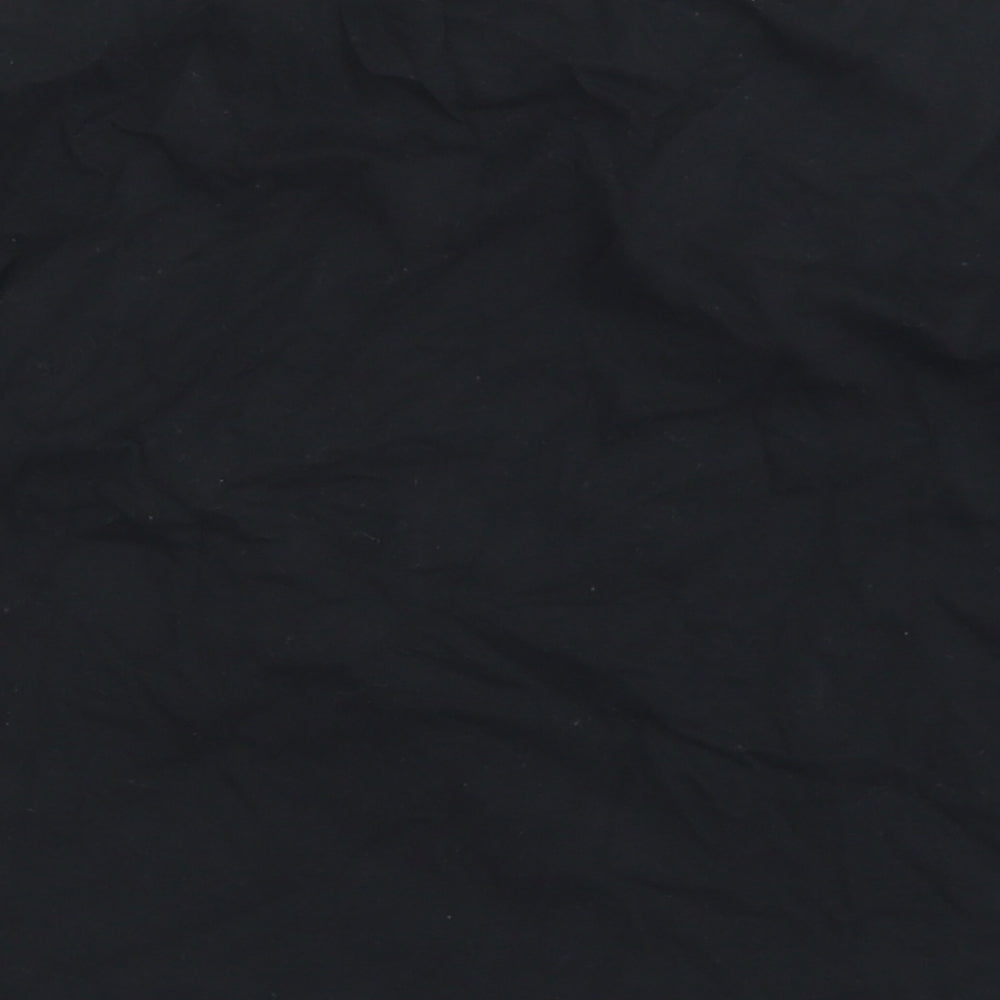 River Island Girls Black  Cotton Cropped T-Shirt Size 9-10 Years Crew Neck  - Sassy