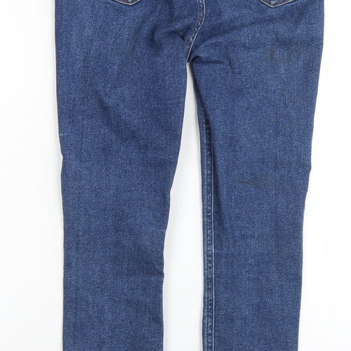New Look Girls Blue  Cotton Skinny Jeans Size 12 Years  Regular Button - High Waist