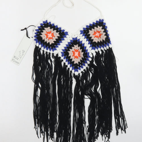 Wild Flower Womens Multicoloured  Acrylic Cropped Tank Size S Round Neck