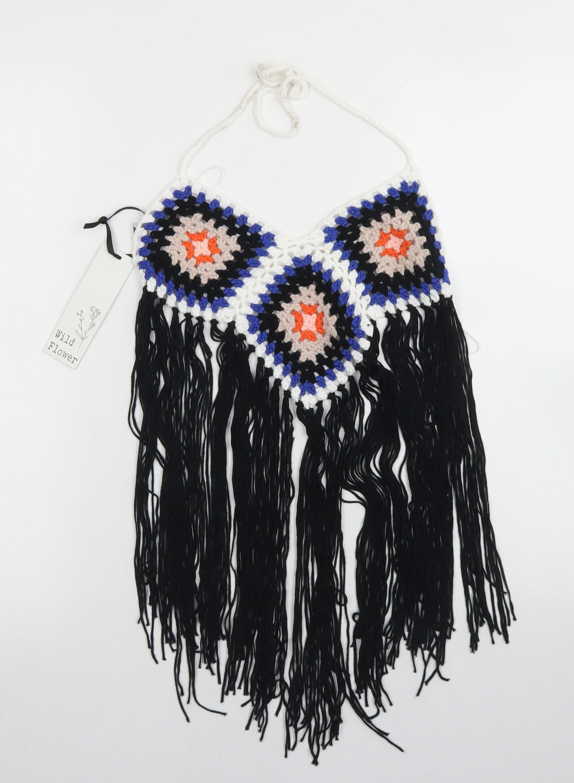 Wild Flower Womens Multicoloured  Acrylic Cropped Tank Size S Round Neck