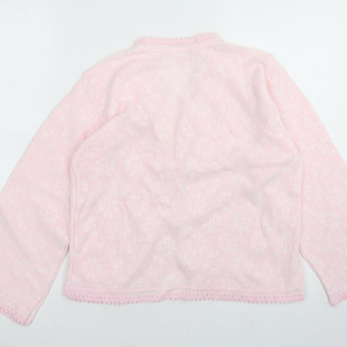 Lux Lux Womens Pink V-Neck  Acrylic Cardigan Jumper Size S