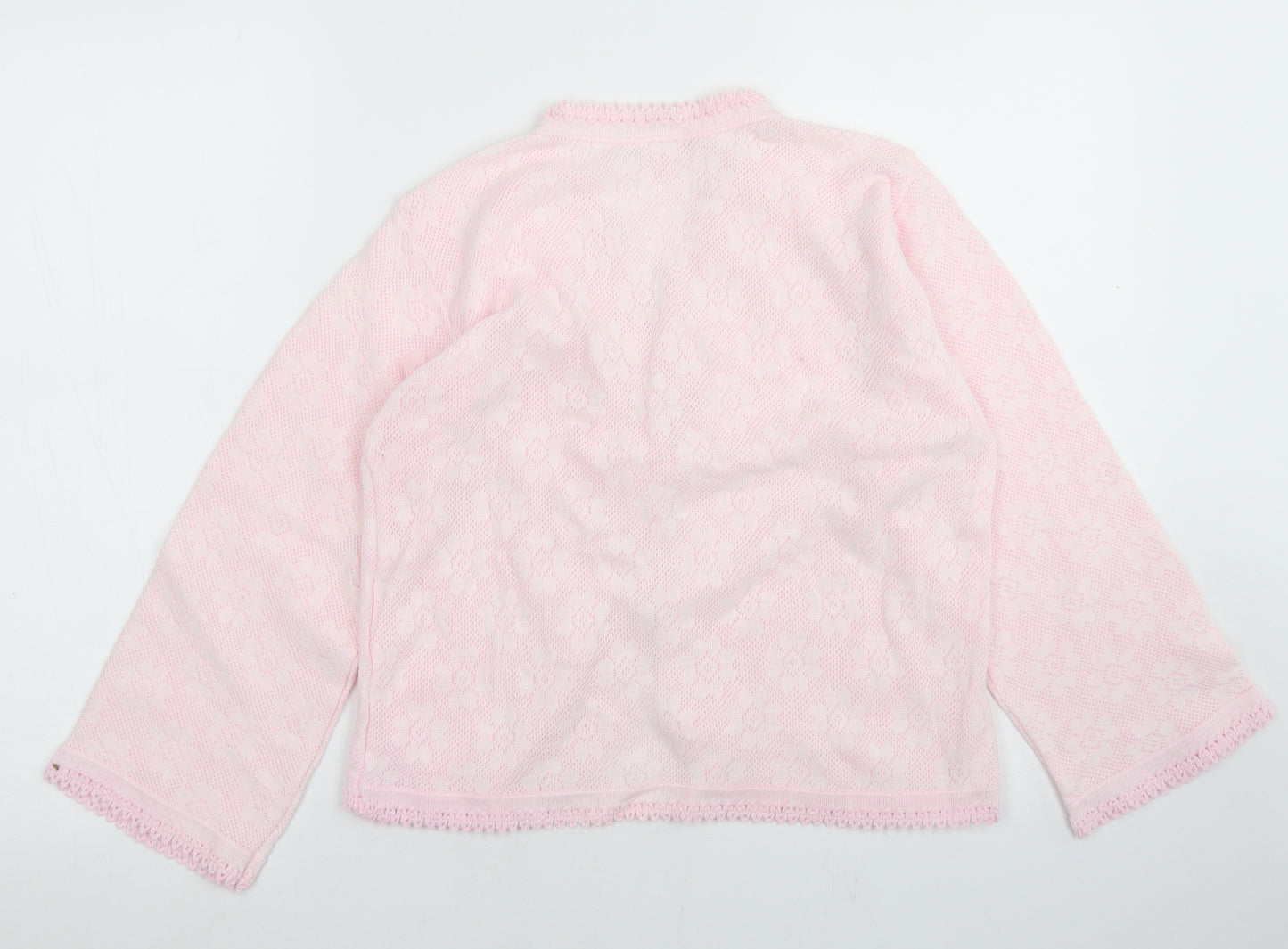 Lux Lux Womens Pink V-Neck  Acrylic Cardigan Jumper Size S