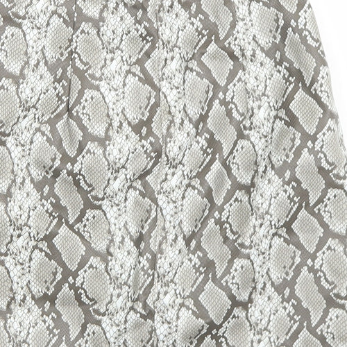 Divided Womens Grey Animal Print Polyester A-Line Skirt Size 4   Zip