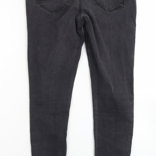 George Womens Black  Cotton Skinny Jeans Size 12 L27 in Regular Button