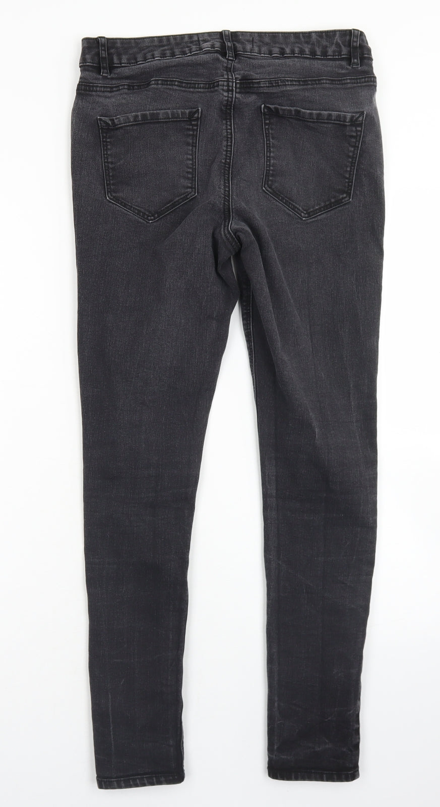 George Womens Black  Cotton Skinny Jeans Size 12 L27 in Regular Button