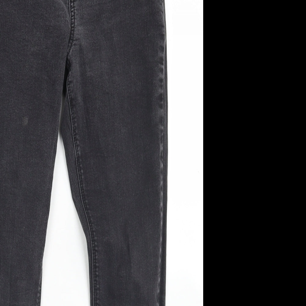 George Womens Black  Cotton Skinny Jeans Size 12 L27 in Regular Button