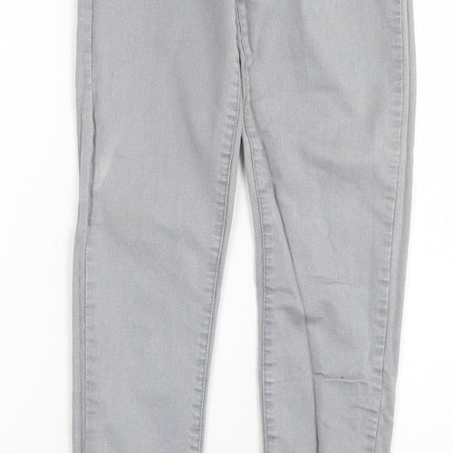 Miss Selfridge Womens Grey  Cotton Skinny Jeans Size 8 L29 in Regular Button