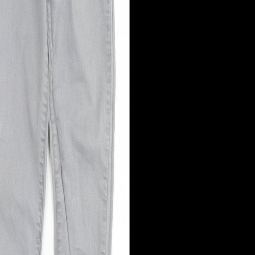Miss Selfridge Womens Grey  Cotton Skinny Jeans Size 8 L29 in Regular Button