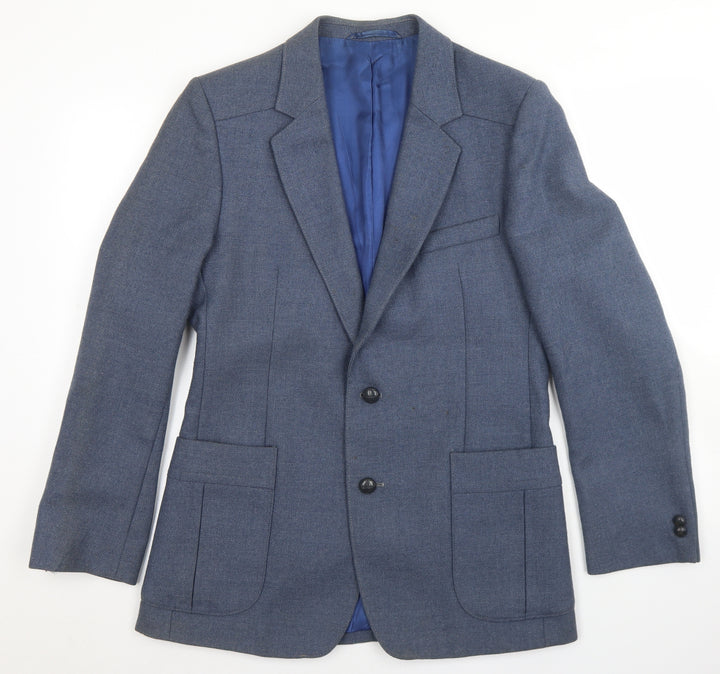 Preworn Mens Blue  Polyester Jacket Blazer Size 38