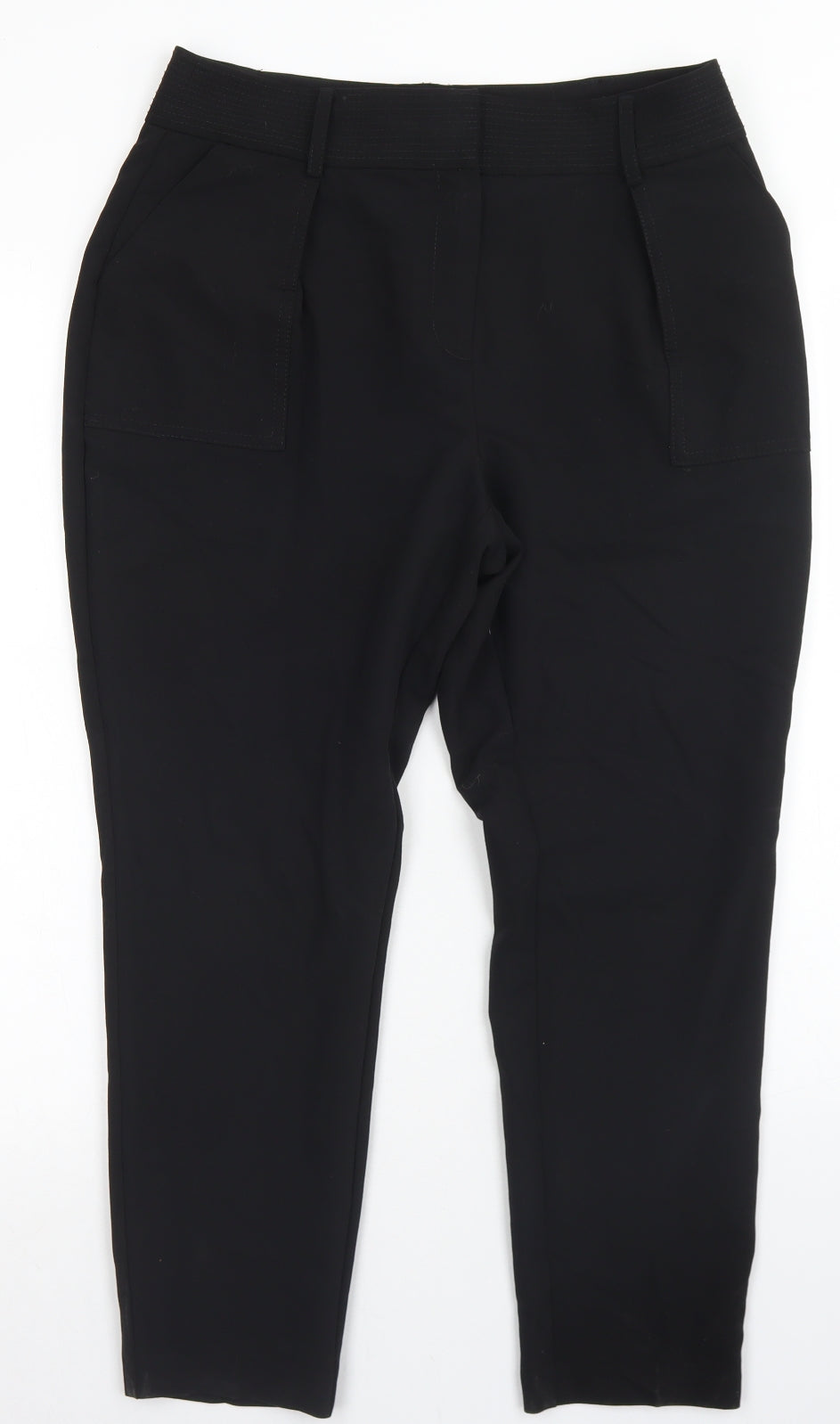 NEXT Womens Black  Polyester Dress Pants Trousers Size 12 L23 in Regular Hook & Eye