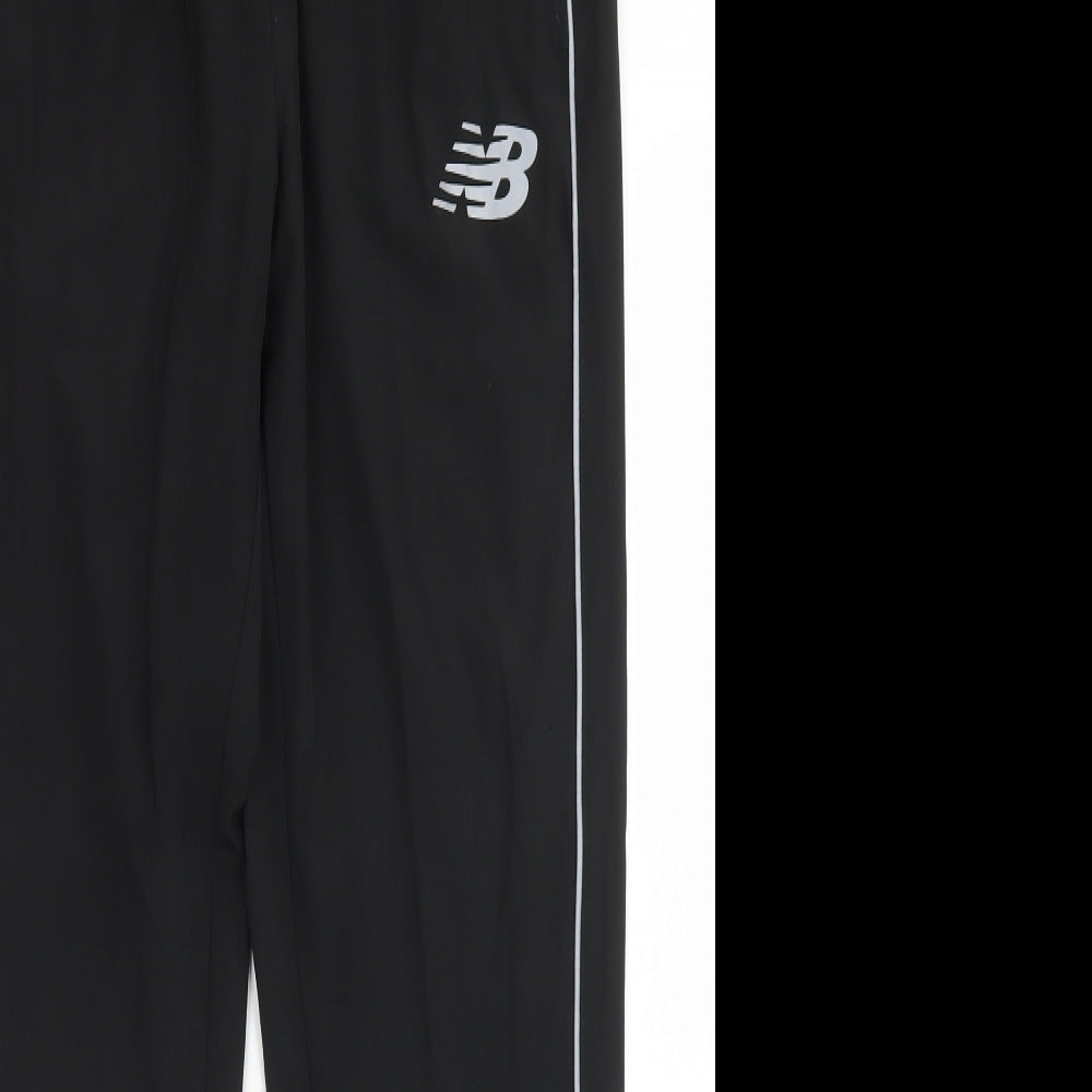 New Balance Mens Black  Polyester Windbreaker Trousers Size M L27 in Regular Drawstring