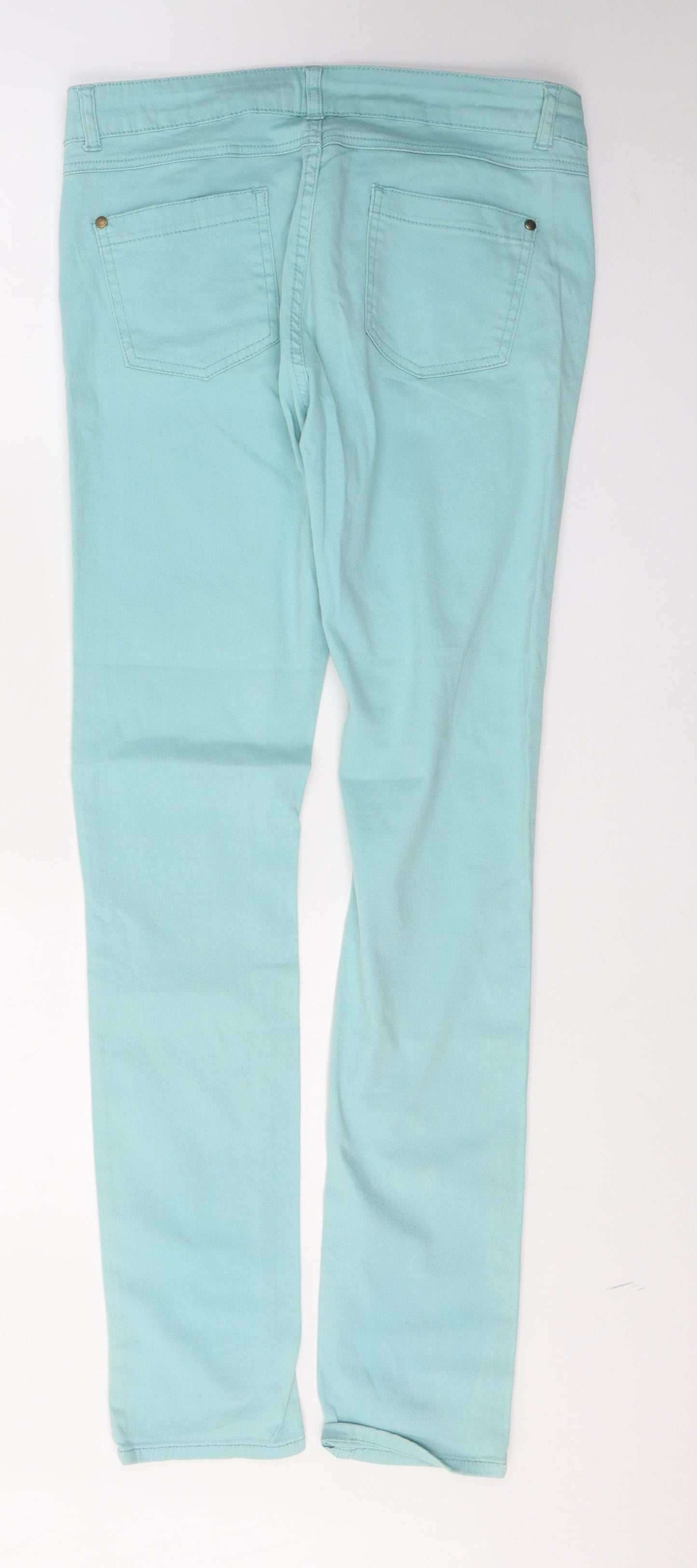 Denim & Co. Womens Blue  Cotton Skinny Jeans Size 12 L31 in Regular Button