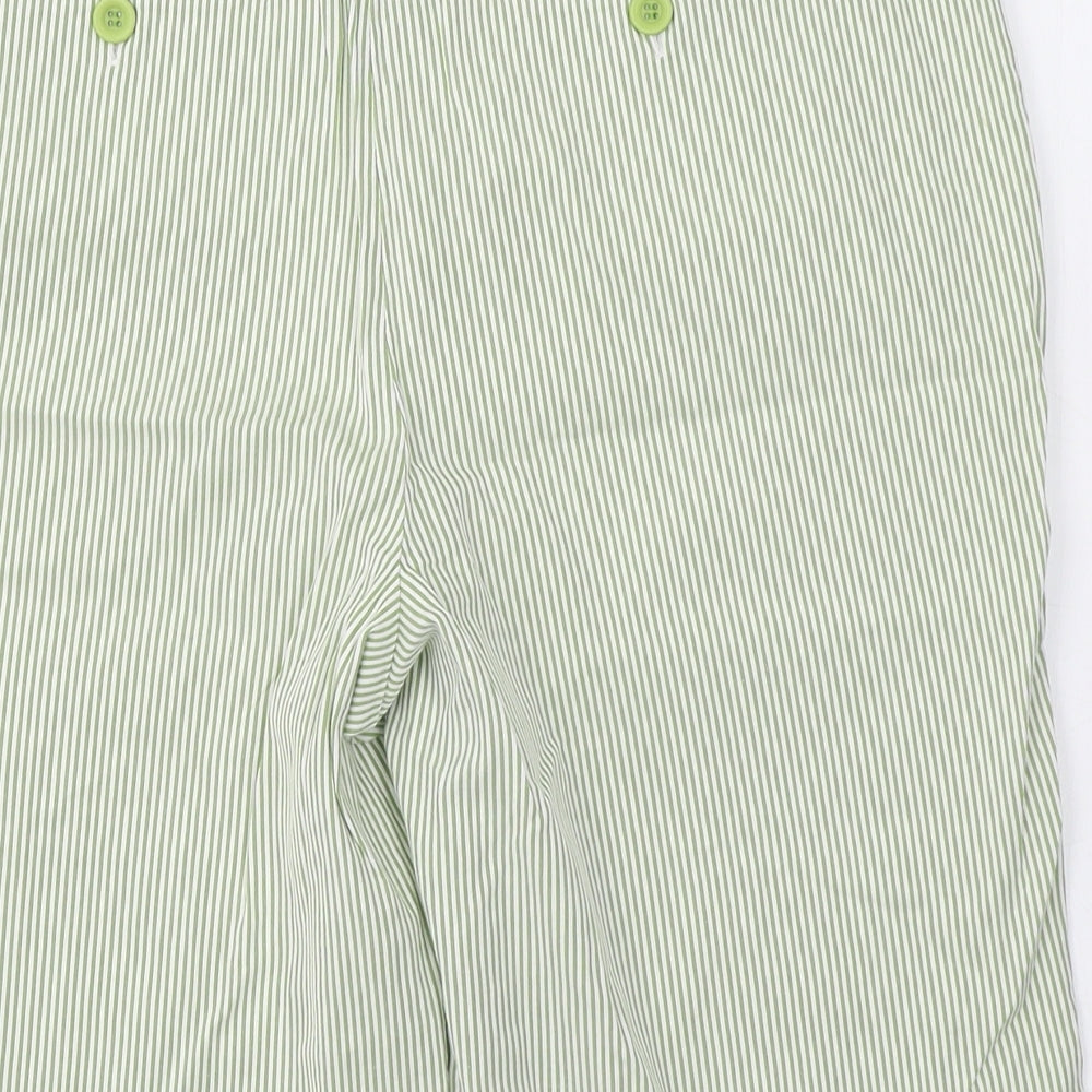 Charter Club Womens Green Striped Cotton Boyfriend Shorts Size 10 L11 in Regular Button