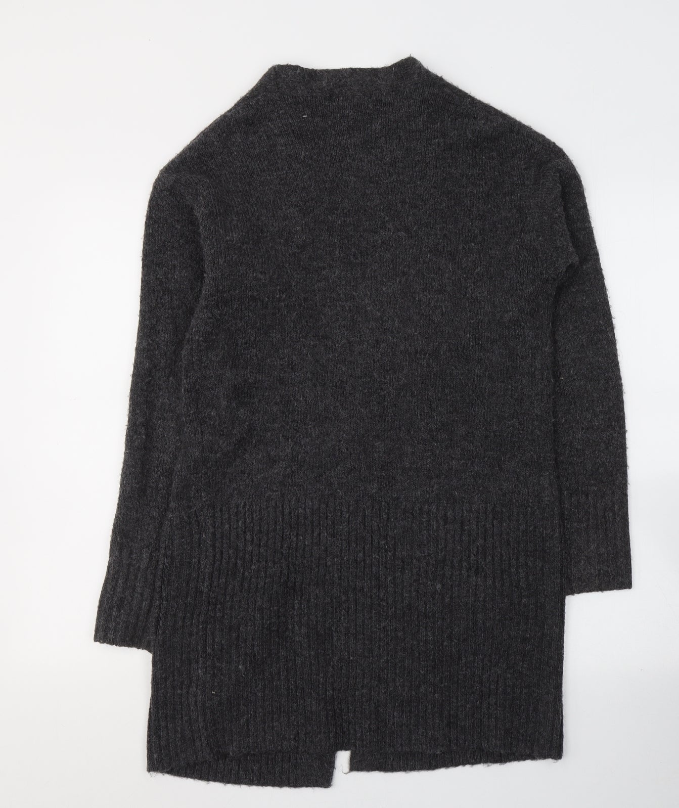 F&F Womens Grey V-Neck  Acrylic Cardigan Jumper Size 6