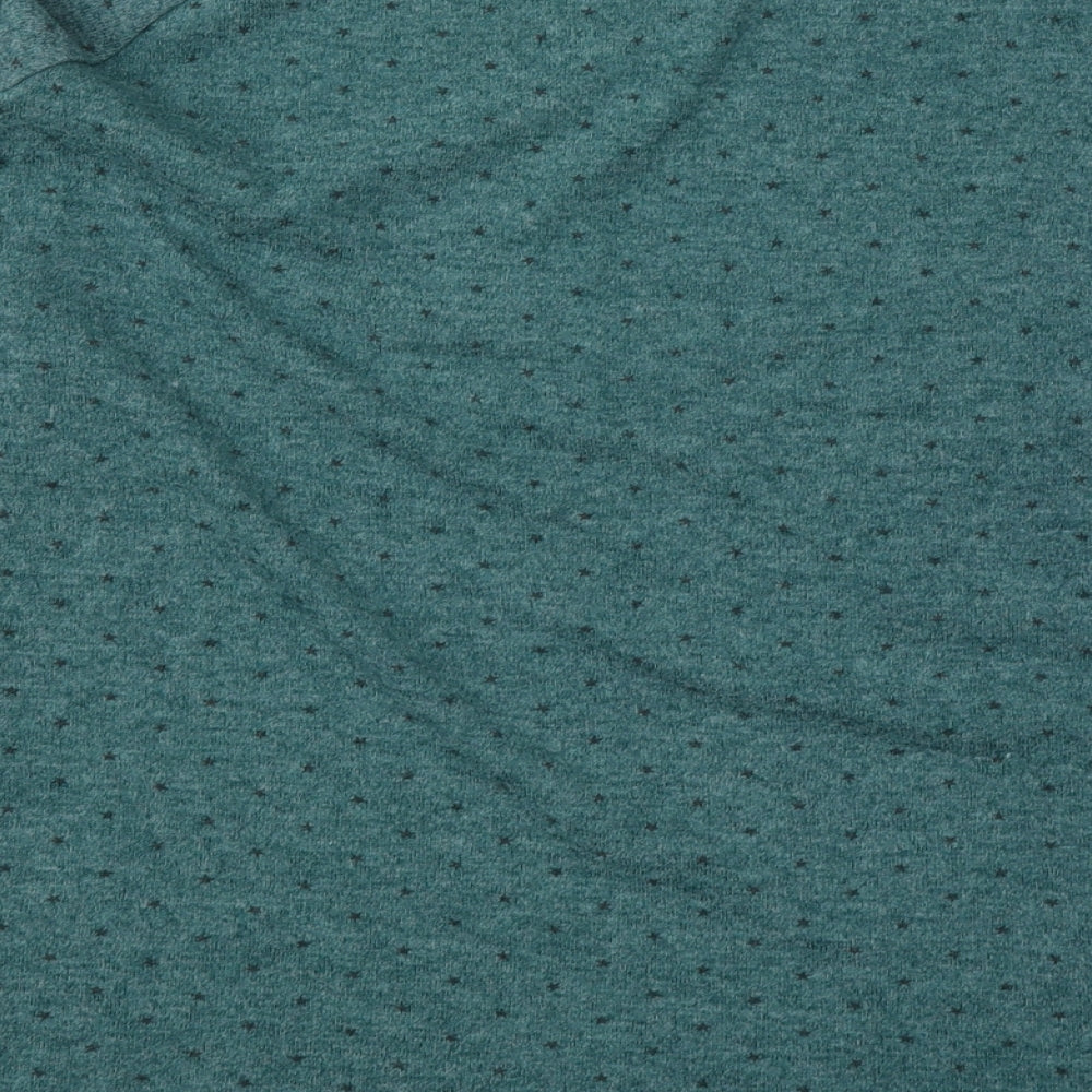Primark Womens Green Geometric Polyester Jersey T-Shirt Size 18 Round Neck