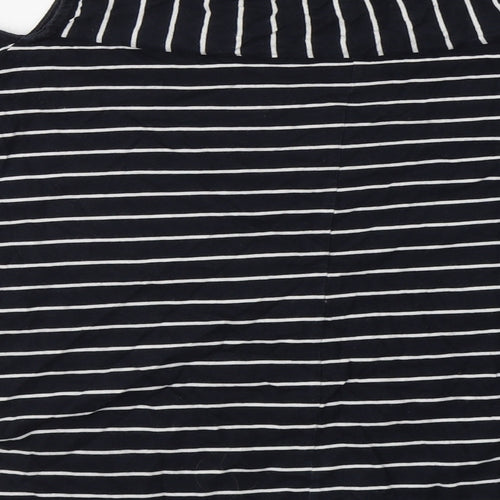 ASOS Womens Blue Striped Cotton Basic Blouse Size 12 Round Neck