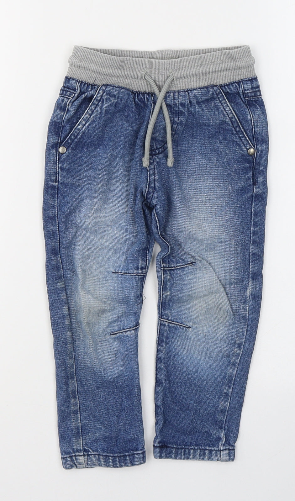 F&F Boys Blue  Cotton Skinny Jeans Size 2-3 Years  Regular Tie