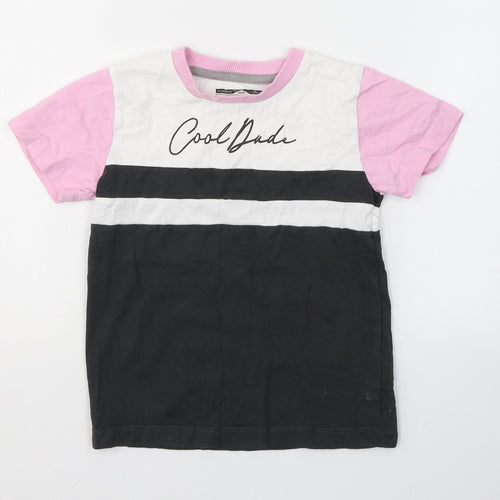 NEXT Boys Multicoloured Colourblock Cotton Pullover T-Shirt Size 2-3 Years Round Neck Pullover