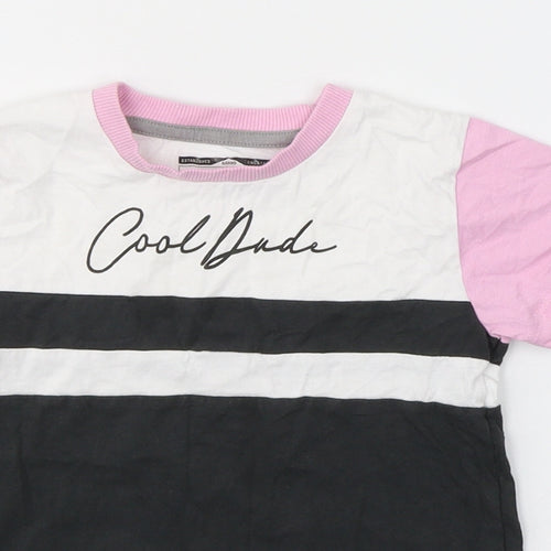 NEXT Boys Multicoloured Colourblock Cotton Pullover T-Shirt Size 2-3 Years Round Neck Pullover