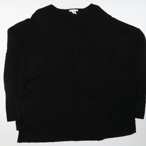 H&M Womens Black  Acrylic Jersey T-Shirt Size M Round Neck