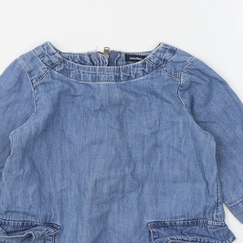 Gap Girls Blue  Cotton A-Line  Size 2 Years  Round Neck Zip