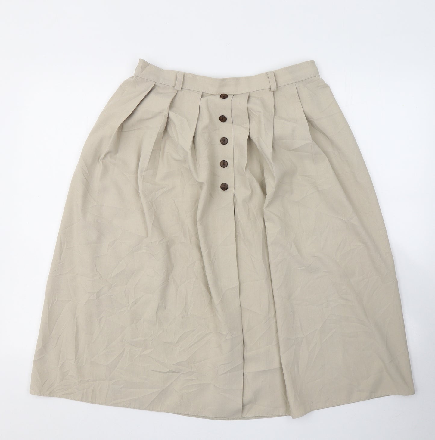C&A Womens Beige  Polyester A-Line Skirt Size 16