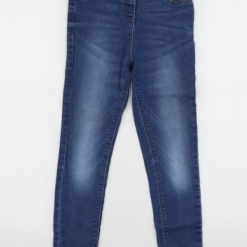 NEXT Girls Blue  Cotton Skinny Jeans Size 9 Months  Slim Pullover