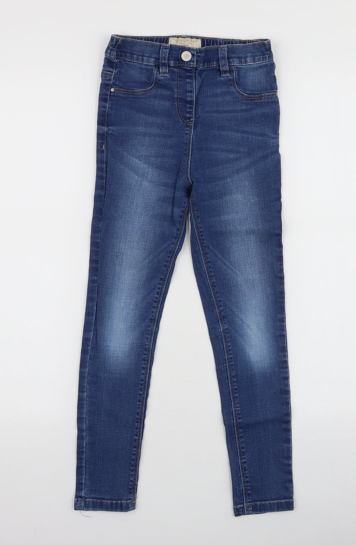 NEXT Girls Blue  Cotton Skinny Jeans Size 9 Months  Slim Pullover