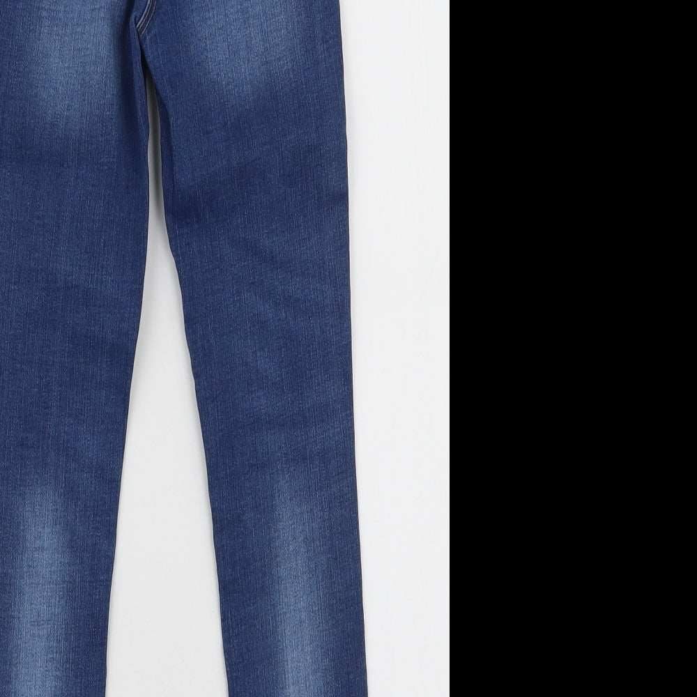 NEXT Girls Blue  Cotton Skinny Jeans Size 9 Months  Slim Pullover