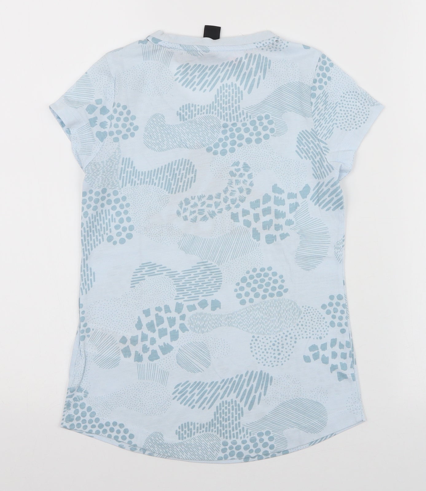 adidas Girls Blue Animal Print Polyester Jersey T-Shirt Size 9-10 Years Round Neck Pullover