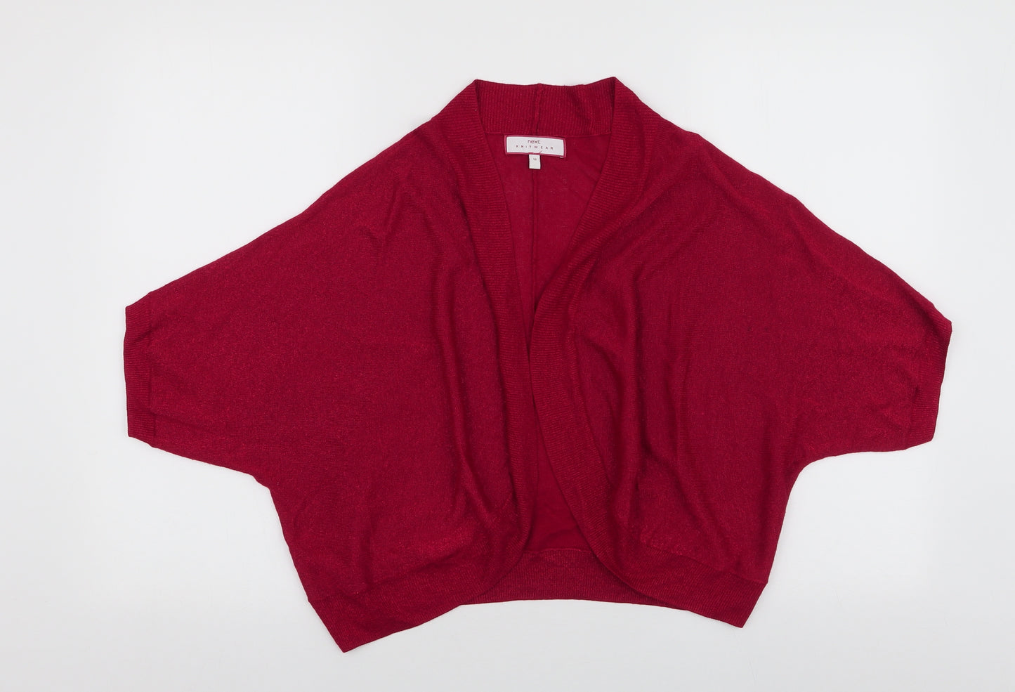 NEXT Womens Red V-Neck  Viscose Cardigan Jumper Size 18