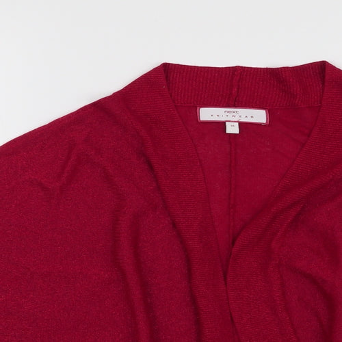 NEXT Womens Red V-Neck  Viscose Cardigan Jumper Size 18