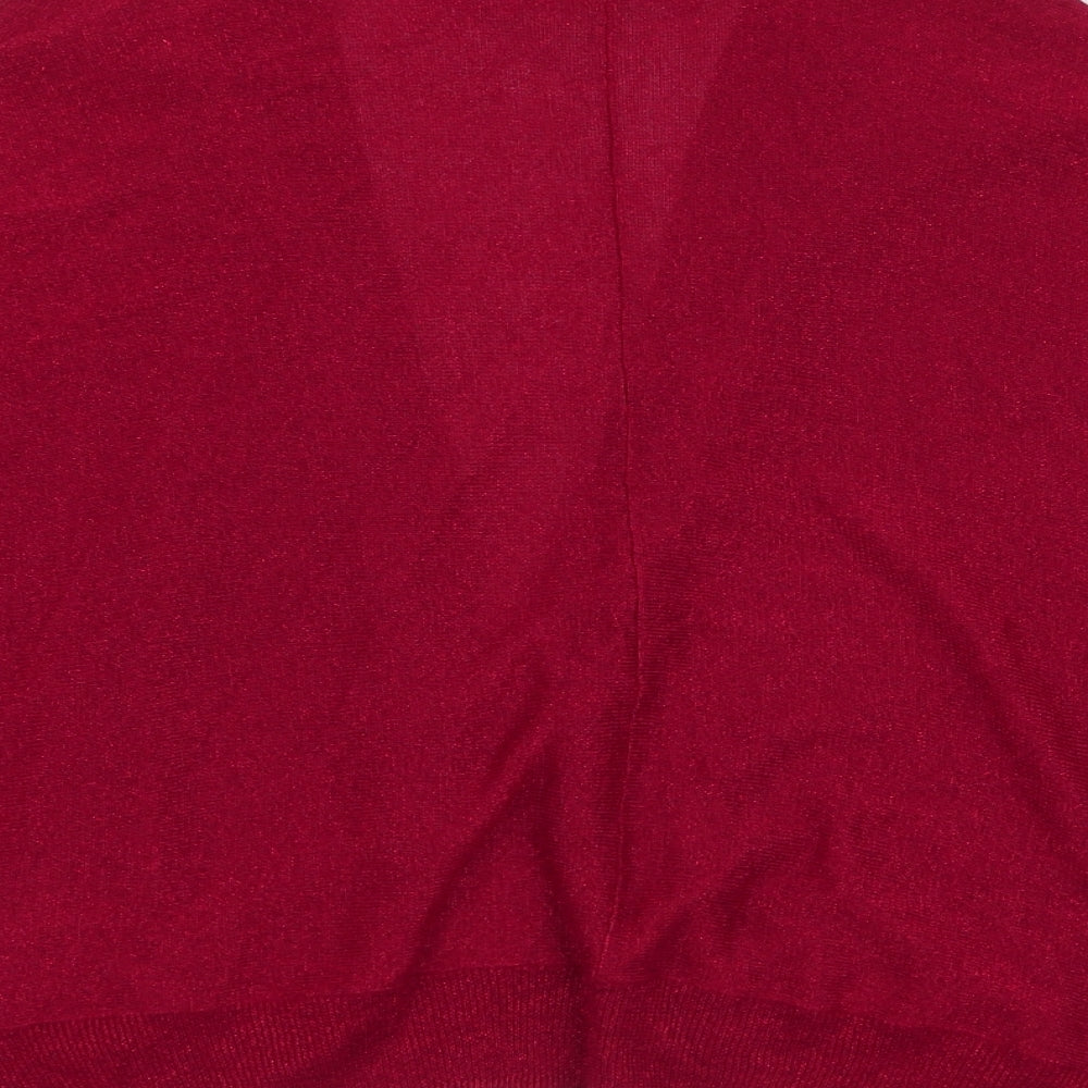 NEXT Womens Red V-Neck  Viscose Cardigan Jumper Size 18
