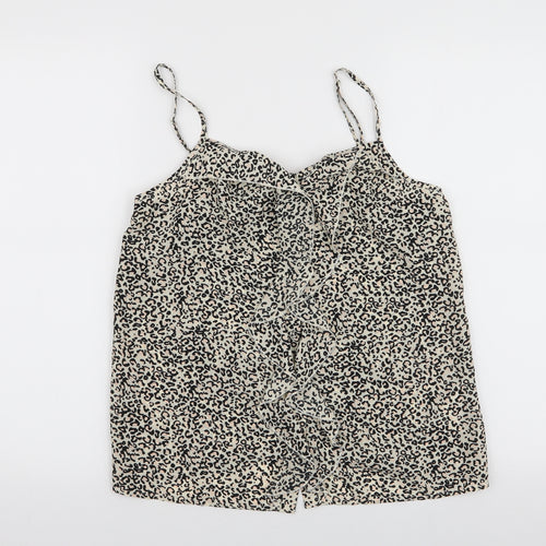 Oasis Womens Multicoloured Animal Print Polyester Camisole Blouse Size 10 Round Neck